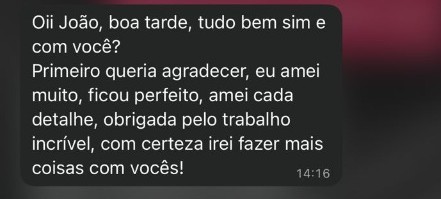 Depoimento do cliente — Recomendação do serviço
