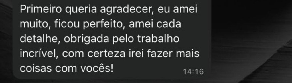 Depoimento do cliente — Feedback positivo sobre atendimento